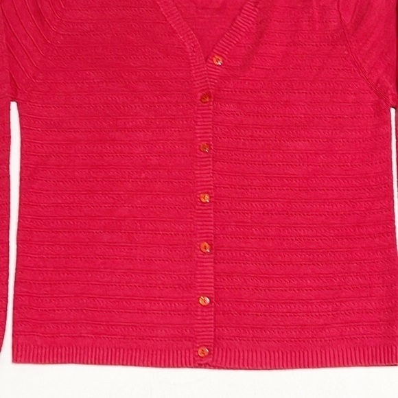 Laura Scott Red Cardigan Sweater Size S - Picture 3 of 10